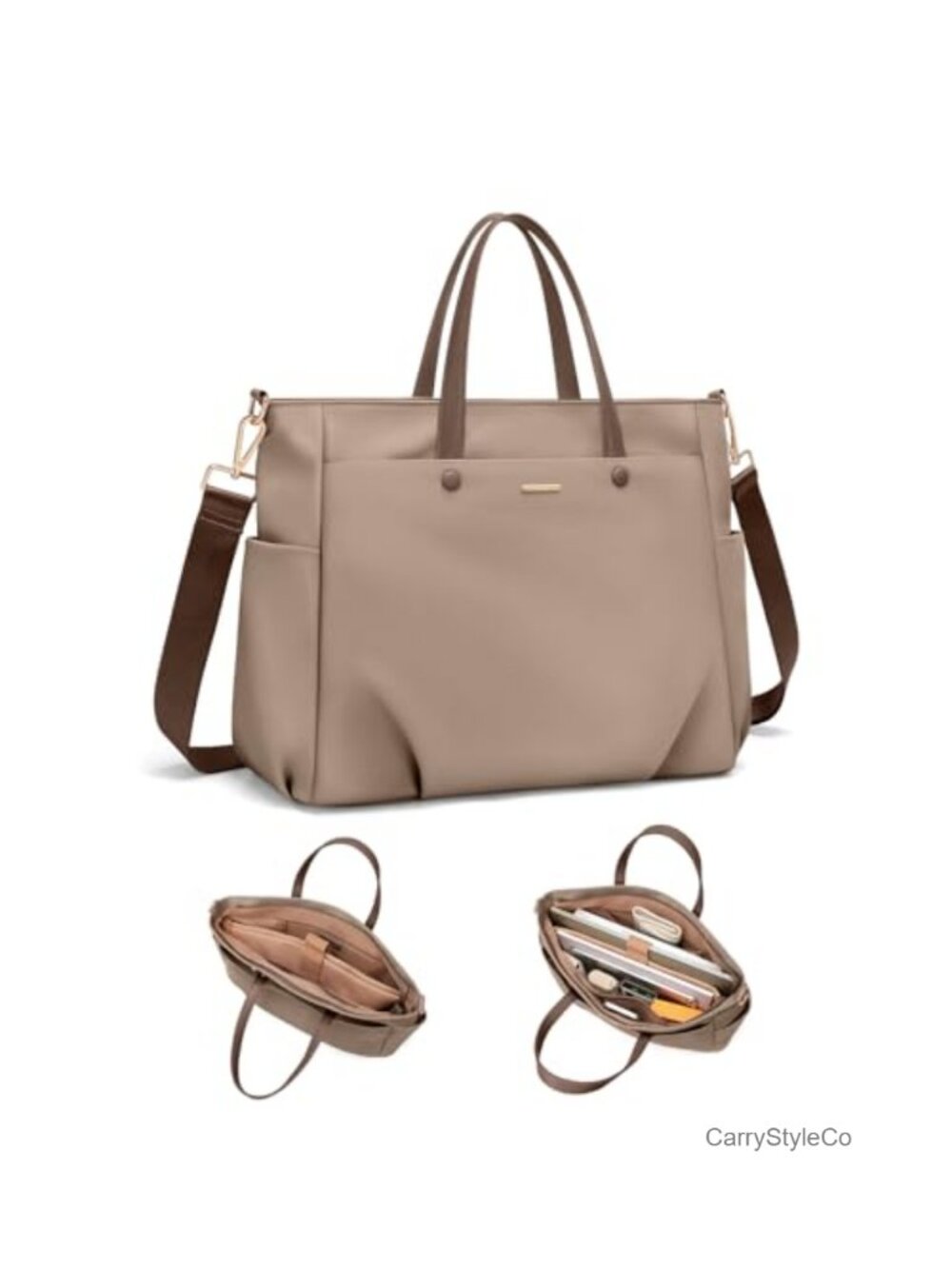 14 Inch Laptop Tote Bag Lightweight Nylon Work Shoulder Bag Water Resistant